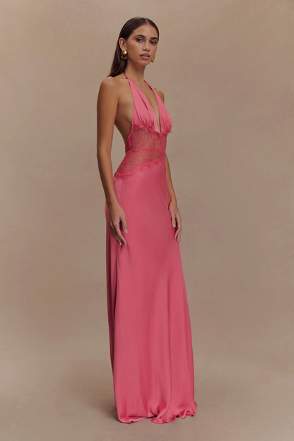 Avery - Lace Halter Maxi Dress