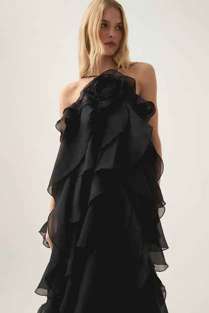 Estelle - Ruffle Halter Maxi Dress