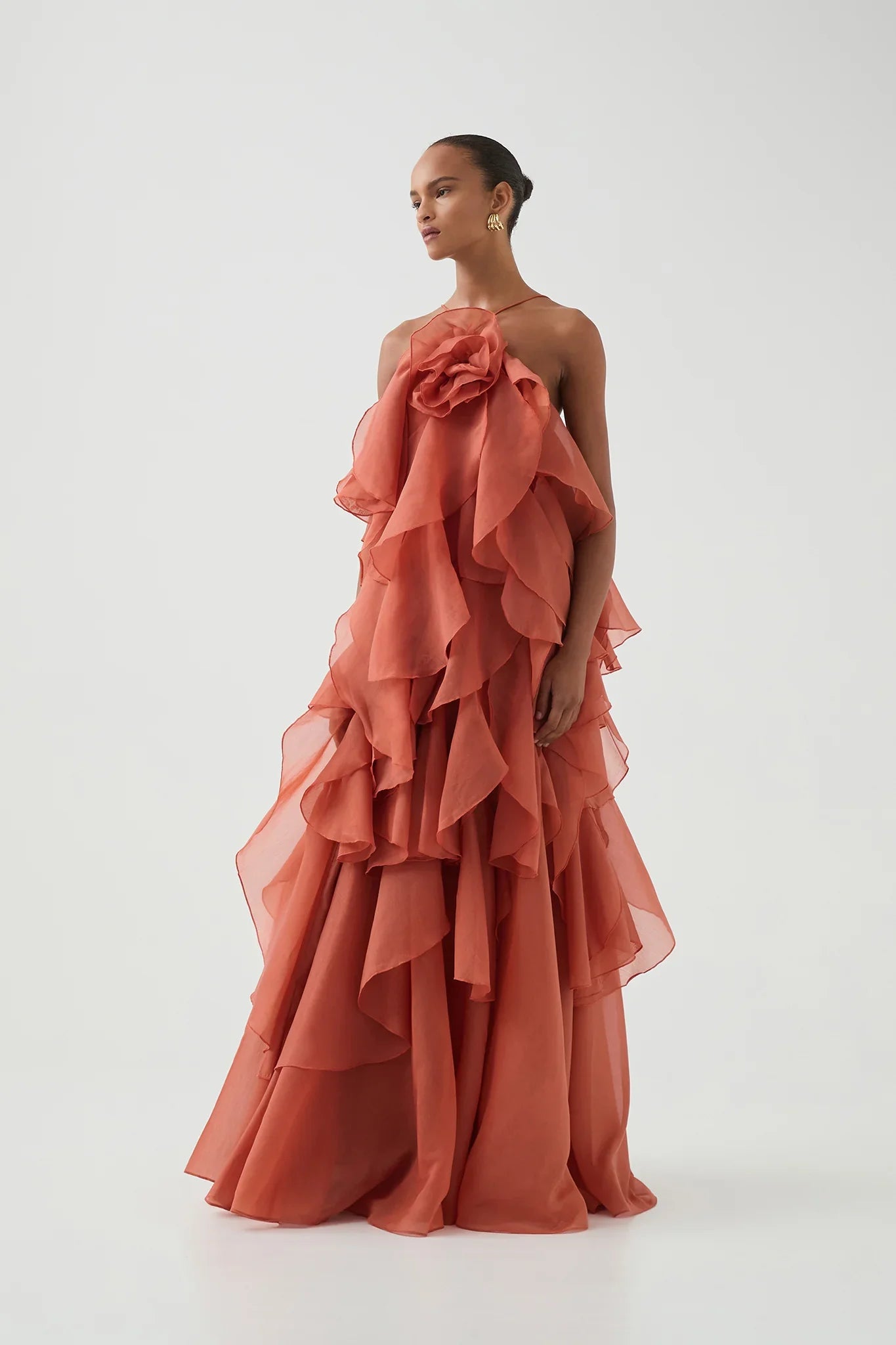 Estelle - Ruffle Halter Maxi Dress