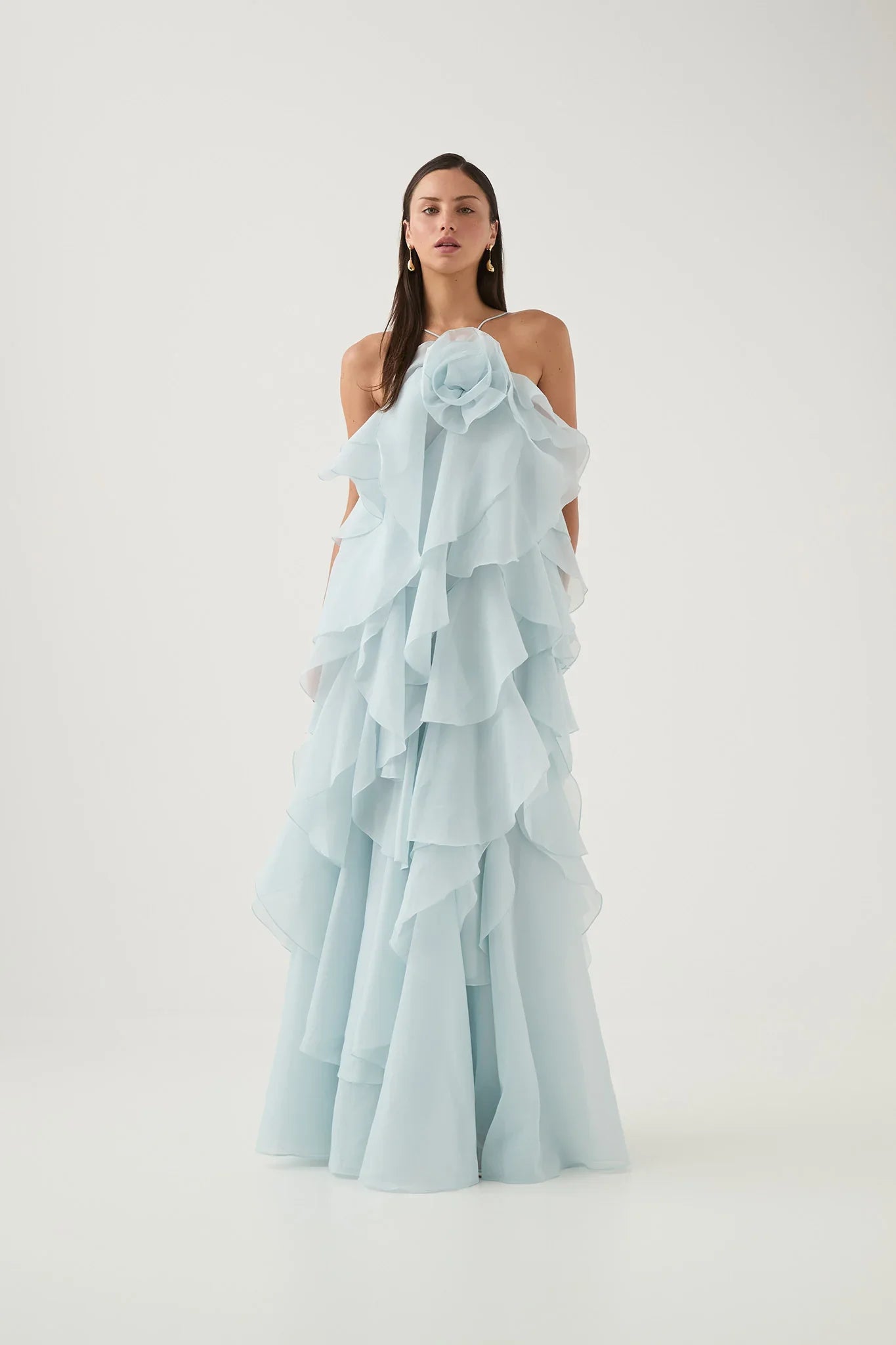 Estelle - Ruffle Halter Maxi Dress