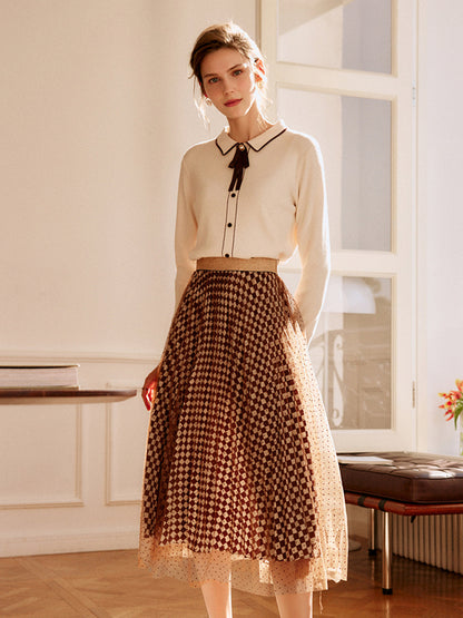 Emma French Style Doll Collar Knitted Sweater-Beige