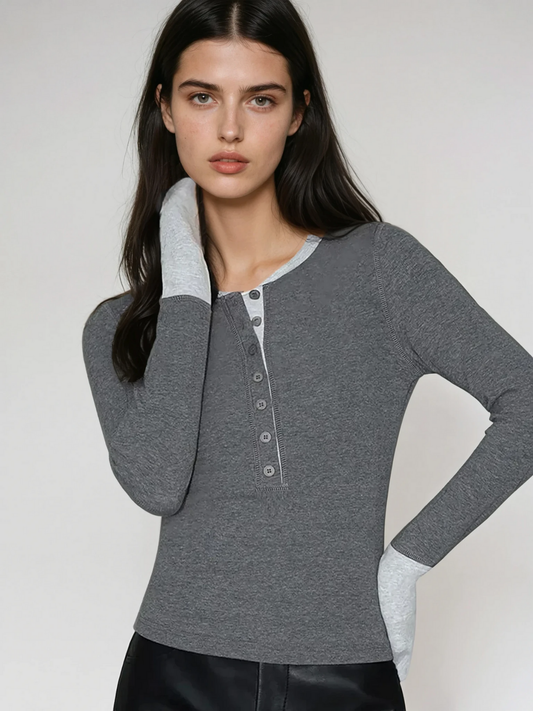 Modern Classic Contrast Cuff Henley