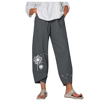 DressBetty - Palazzo Lounge Pants Wide Leg Printed Cropped Bottoms Baggy Trousers Sweatpants
