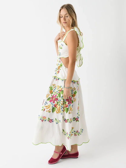 Fiorella - Embroidered Maxi Dress