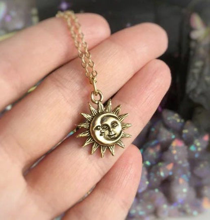 Moon Hugs Sun Necklace