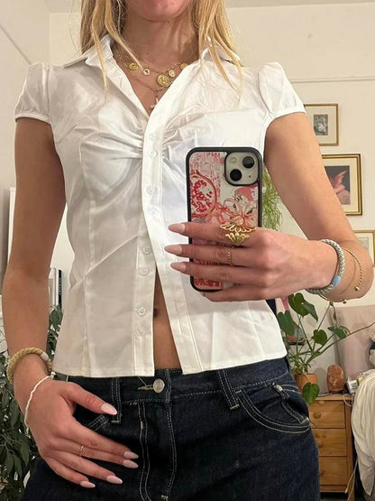 Sonia Ruched Cap Sleeve Blouse
