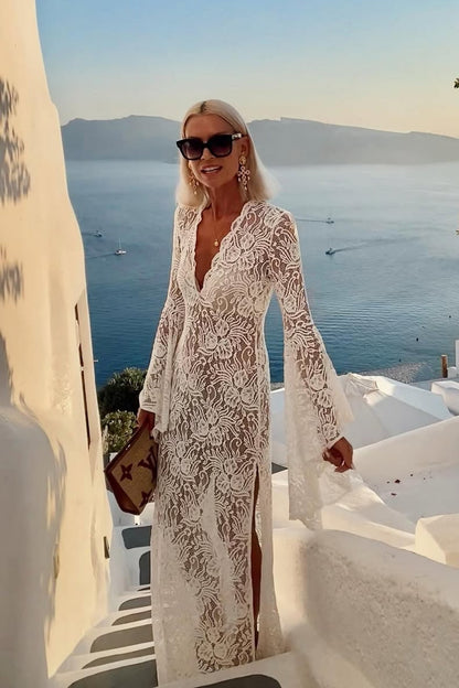 Lace Bell Sleeve Maxi Dress