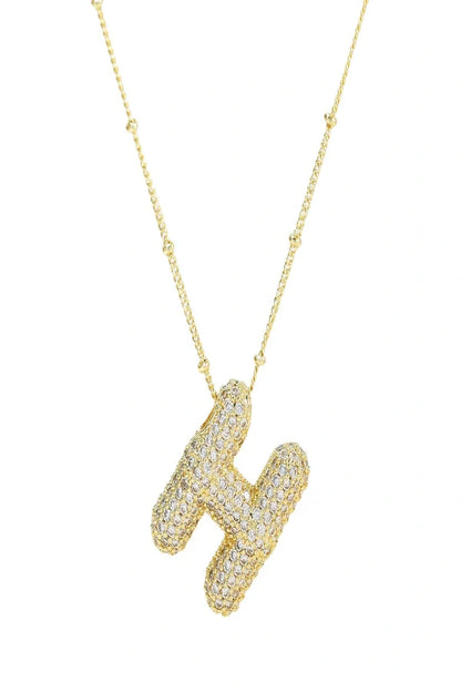 Savannah Diamond Bubble Letter Necklace