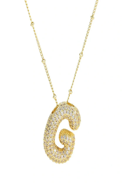 Savannah Diamond Bubble Letter Necklace