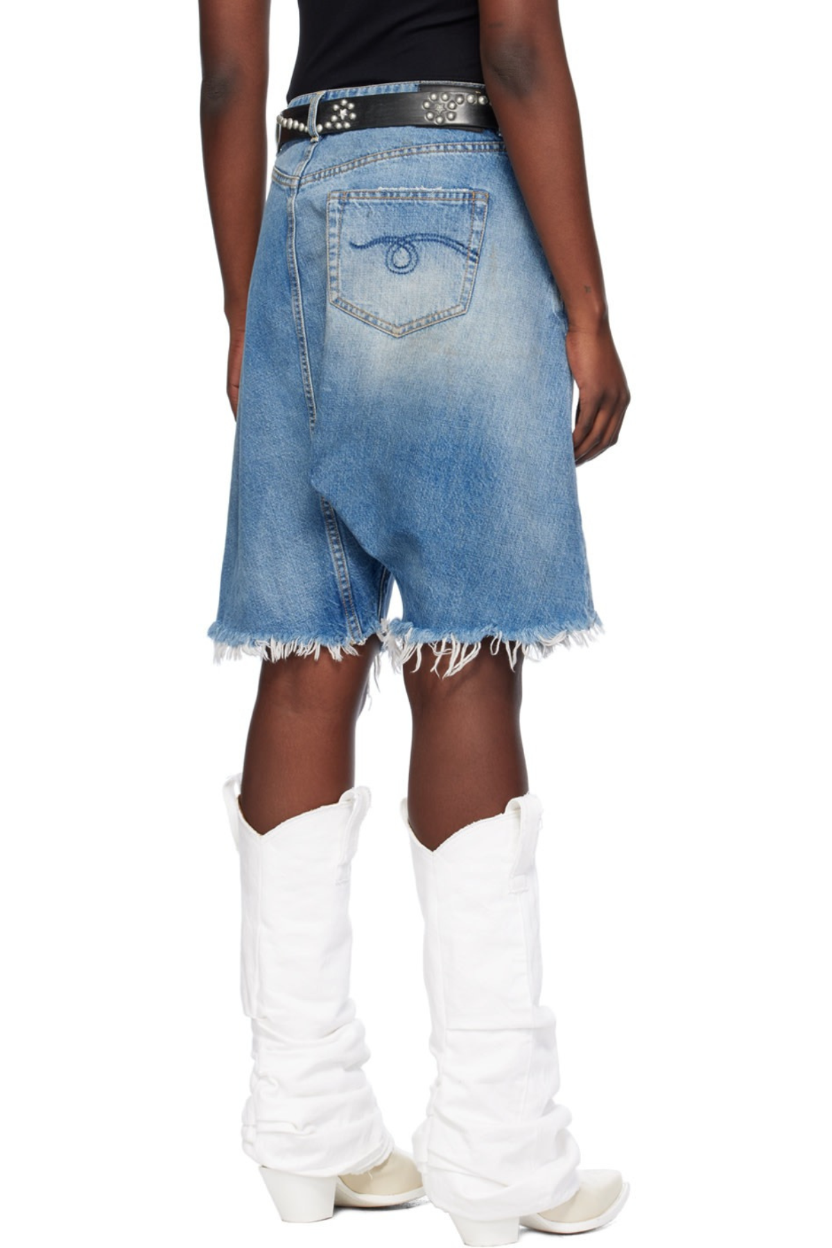 Natelie  Blue Twister Denim Shorts