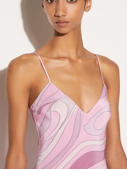 Marmo Printed Satin Maxi Dress