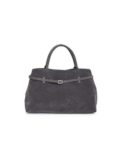 Vintage Buckle-Design Top-Handle Bag