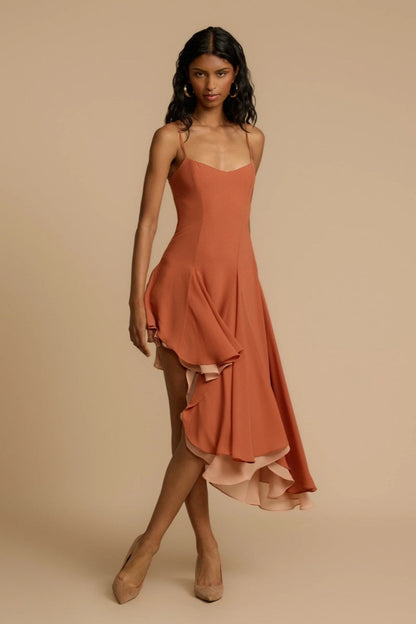 Dana  Peach Mini Dress