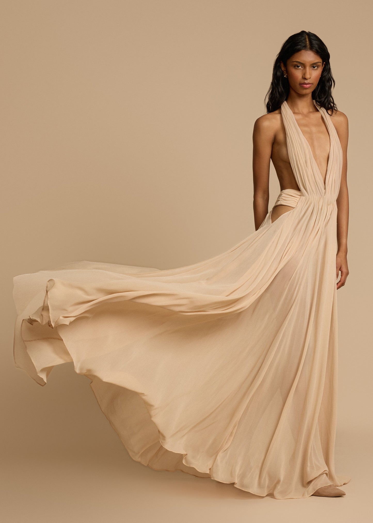 Tatiana - Draped Georgette Maxi Dress