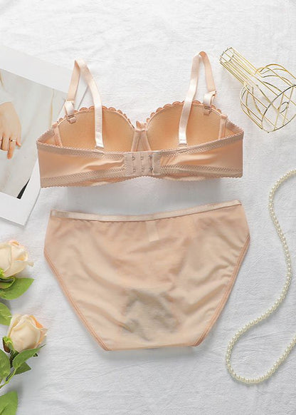 Clara Nude Lace Lingerie Set – Padded Underwire Bra and Panty