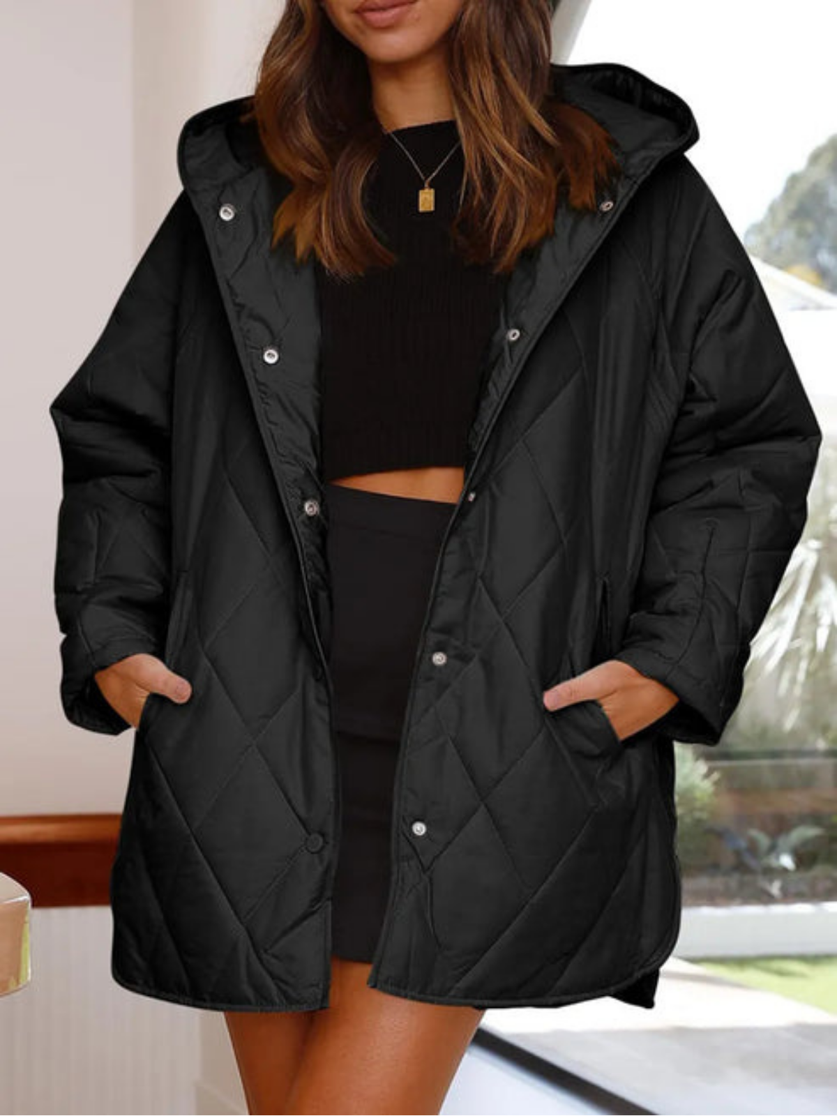 Relaxed Oversized Quilted Coat