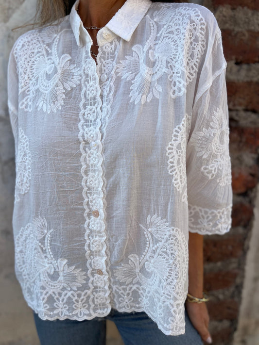 Eva | Luxurious blouse with beautiful pattern