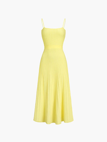 Tube-top High Waist Sling Pleated Dress