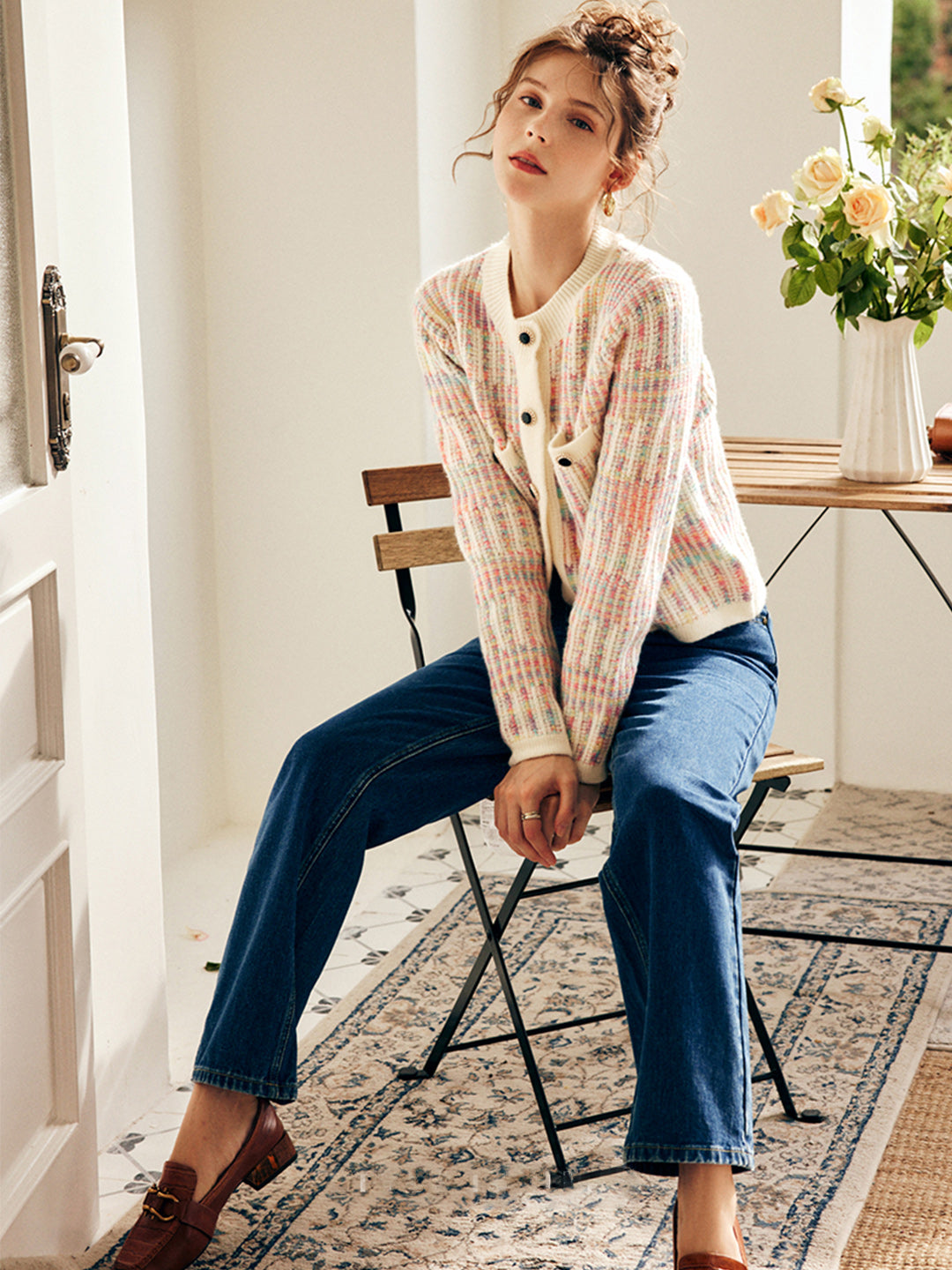Caroline Elegant Embroidered Cardigan