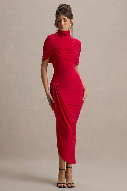 Cape Waist Midi Dress