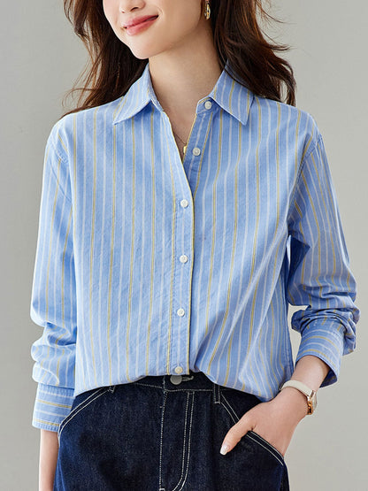 Rachel Classic Loose Contrasted Striped Shirt