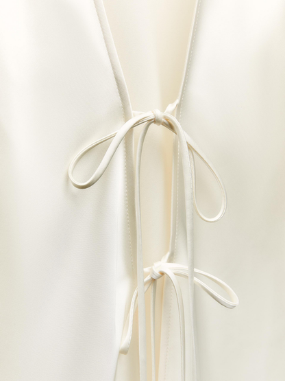 Ivory Charm Front-Tie Shirt