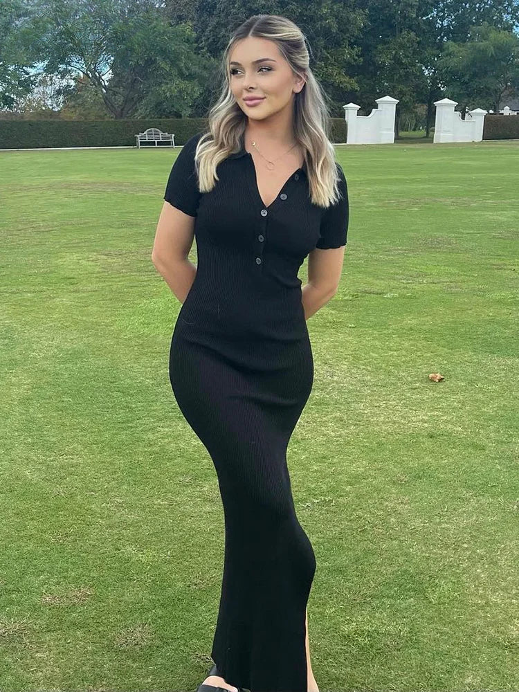Solid Color  Sleeveless Midi Dress