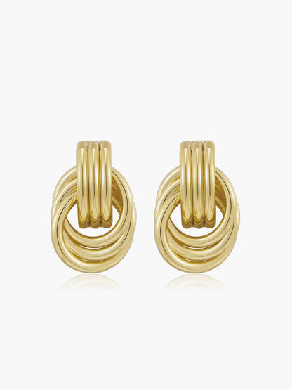Gold Tone Twist Stud Earrings