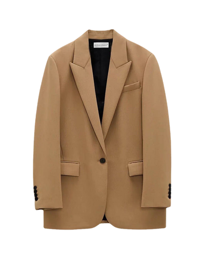 Casual Style Camel Pocket Blazer