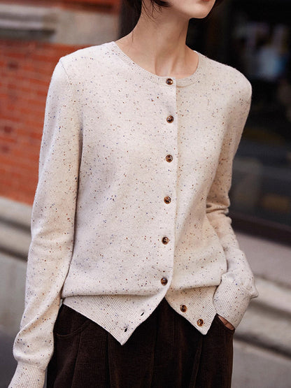 Natalie Classic Crew Neck Solid Color Knitted Cardigan