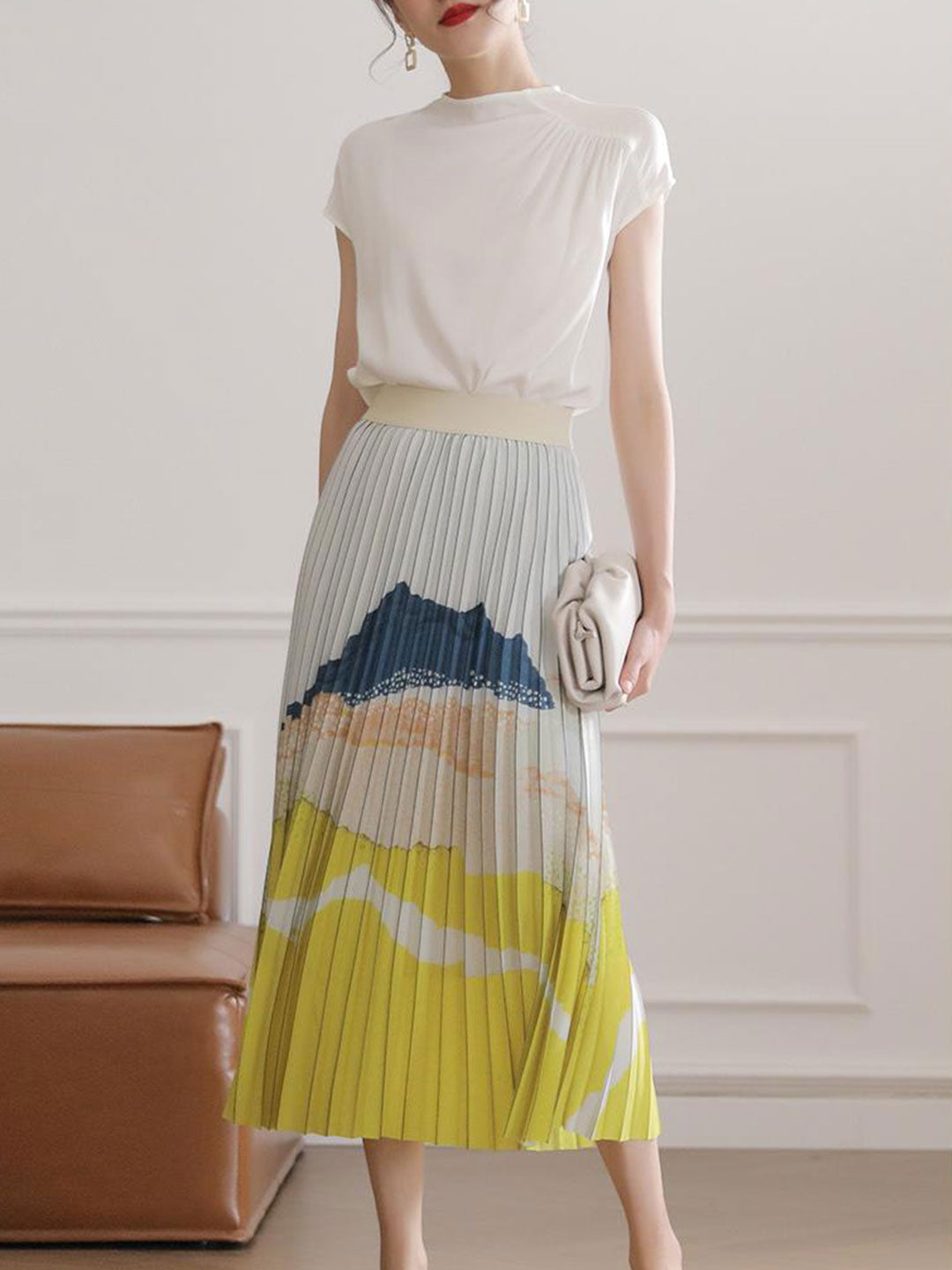 Sophia Retro Paneled Chiffon Top