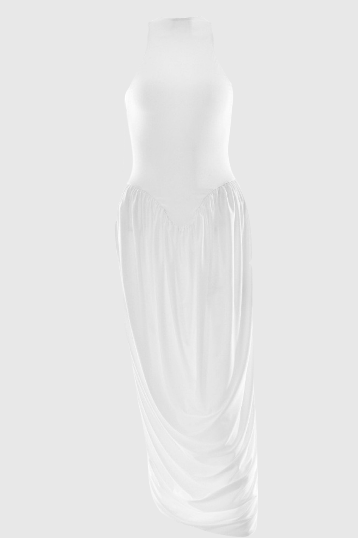 Doyle Sleeveless Ruched Maxi Dress - White