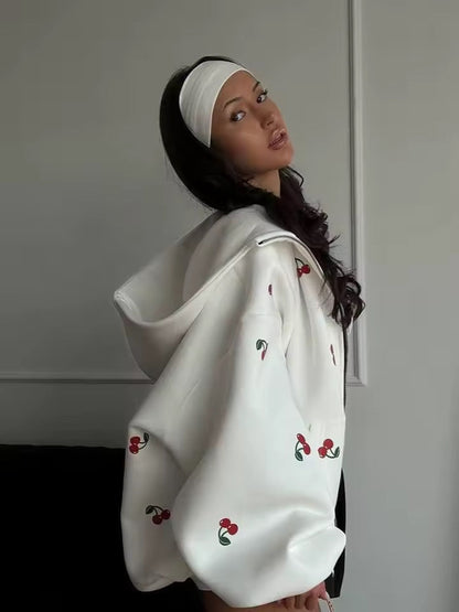 Cherry Drop Zip Hoodie