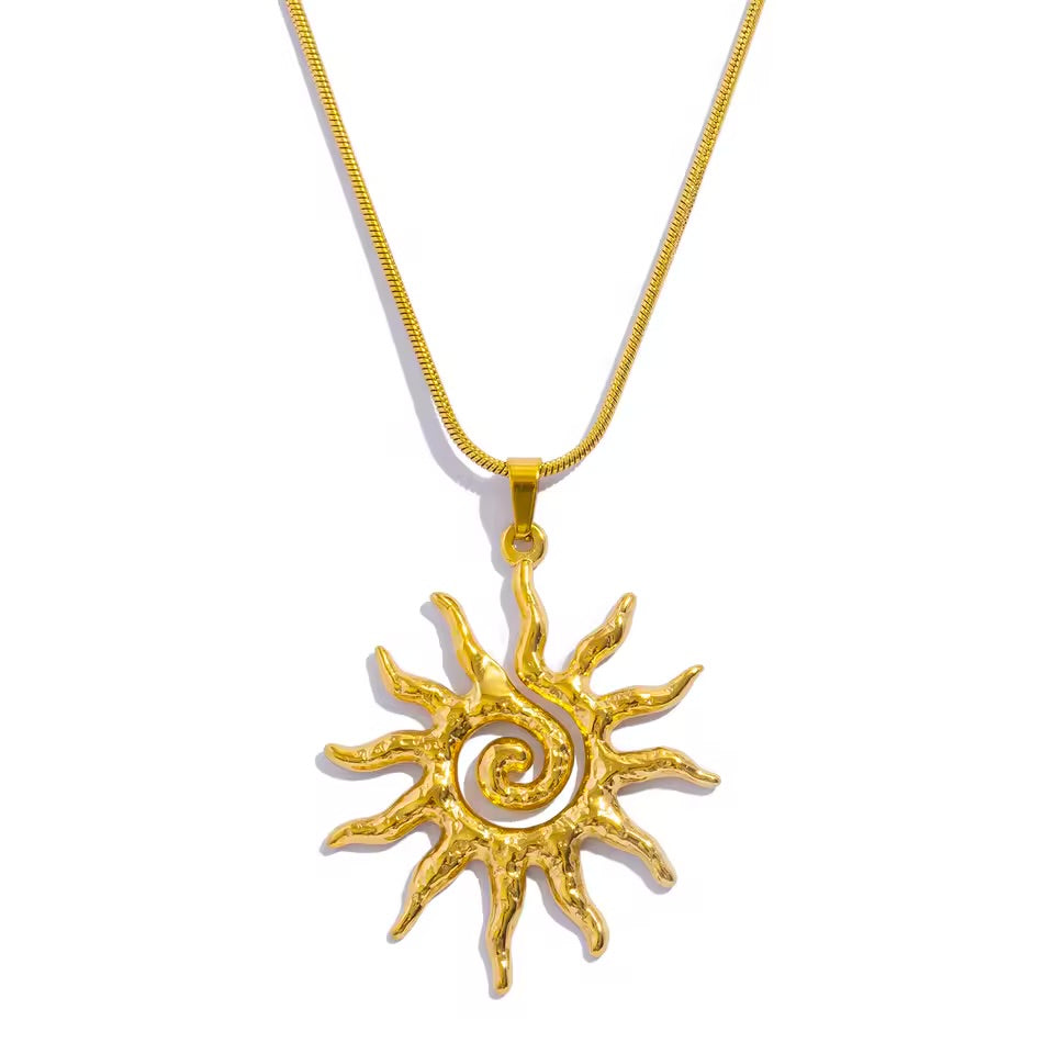 Mythological Spiral Sun Necklace