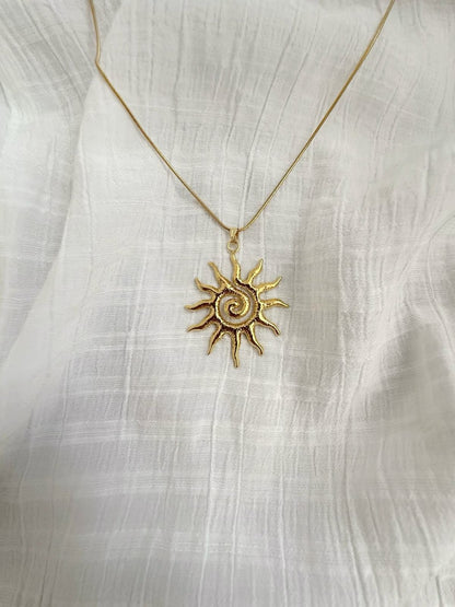 Mythological Spiral Sun Necklace