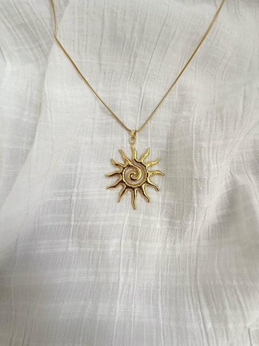 Mythological Spiral Sun Necklace