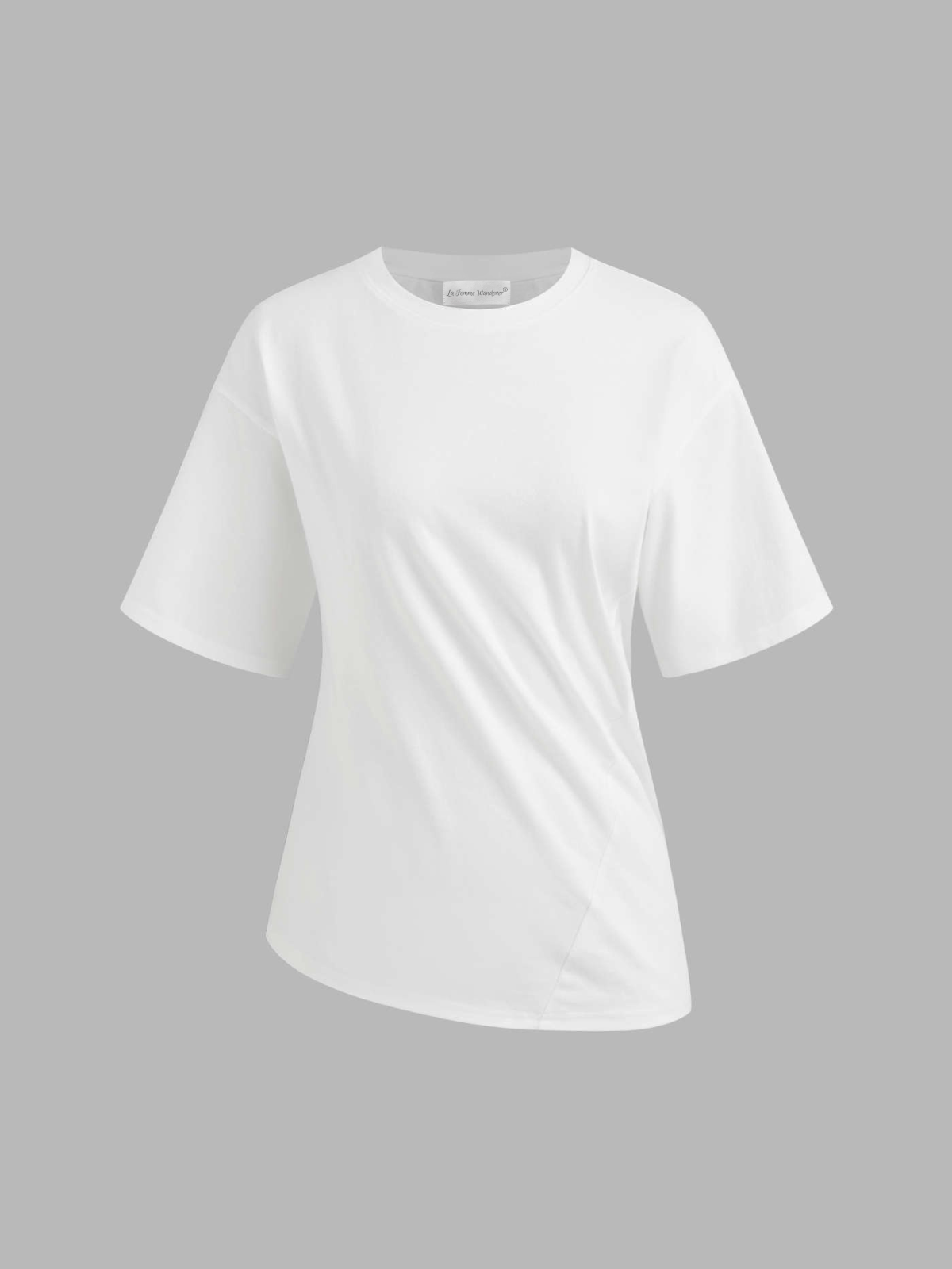 Smart Casual Cotton-blend Asymmetrical Hem Tee