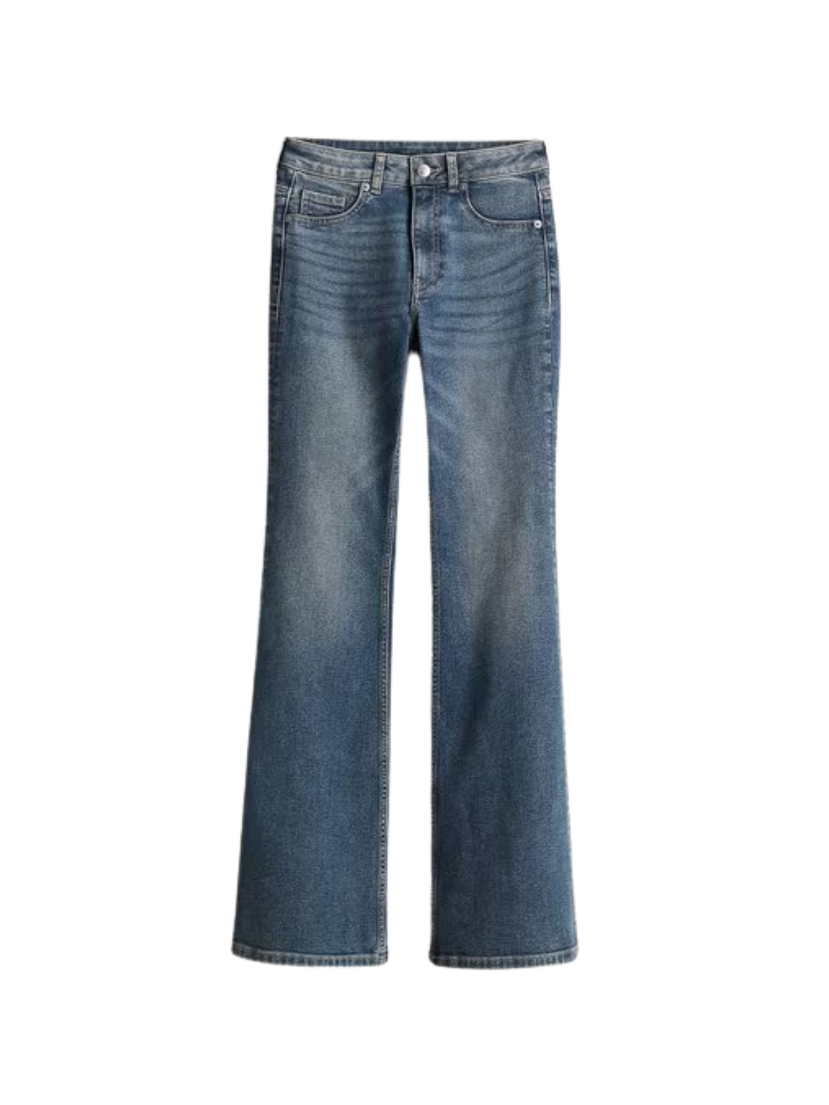Casual Style Flared Mid-Waisted Skinny Jeans