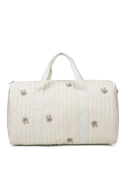 Summer New Bear Embroidery Boston Bag