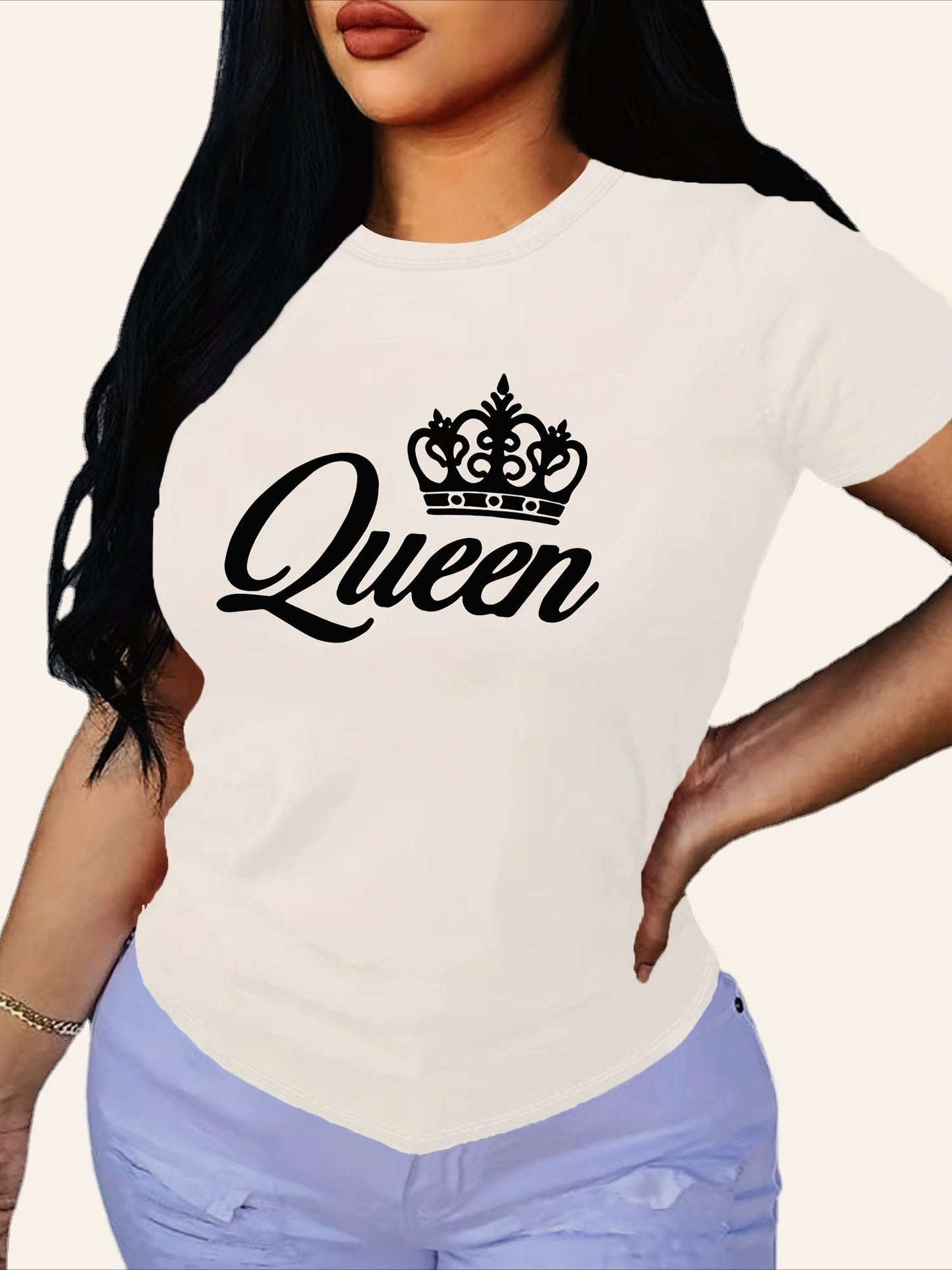 Printed Loose Black Design T-shirt