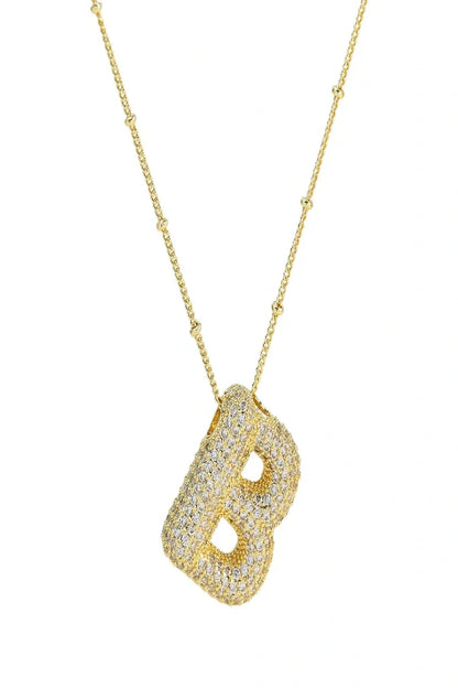 Savannah Diamond Bubble Letter Necklace