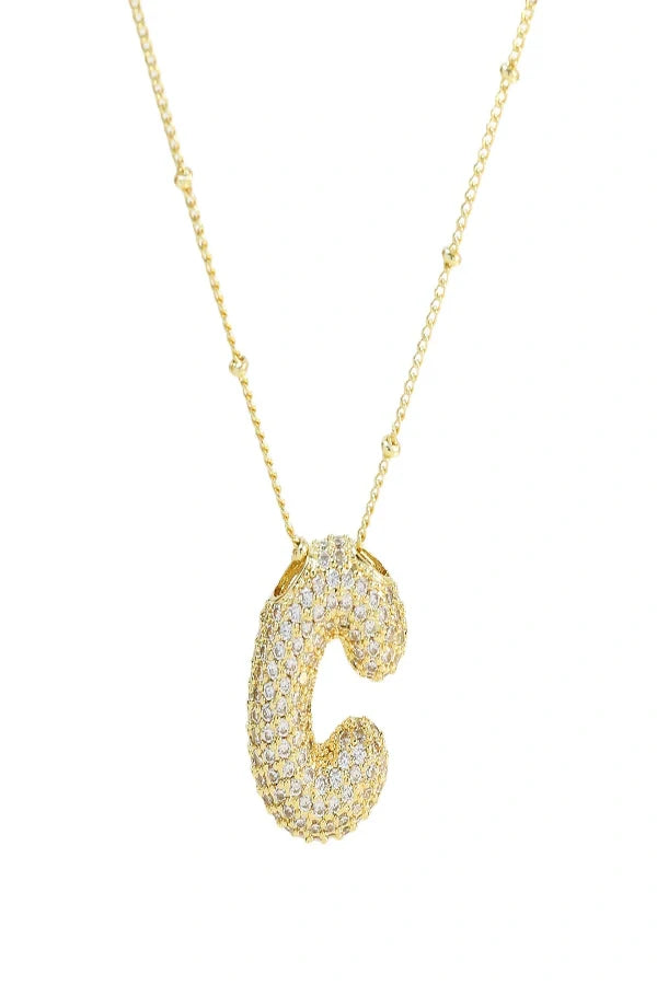 Savannah Diamond Bubble Letter Necklace