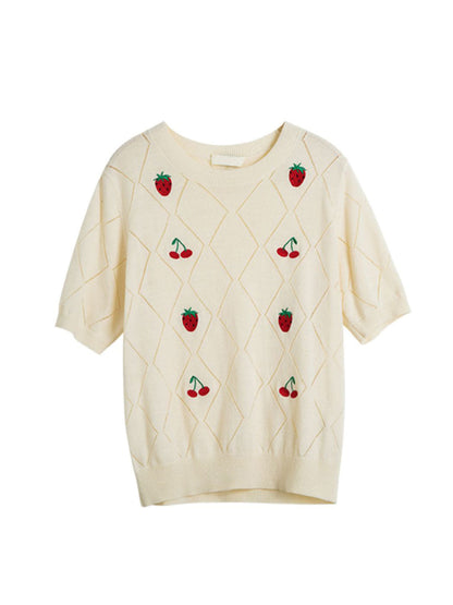 Claire Elegant Printed Silk Knitted Top