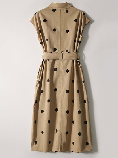 Rachel Vintage Crew Neck Polka Dot Dress