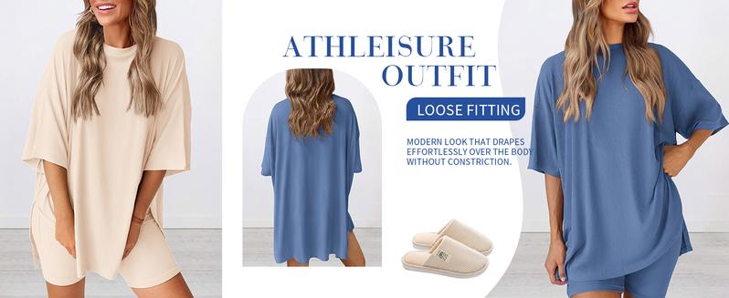 Lounge Set - Long Shirt + Biker shorts - Comfy wear