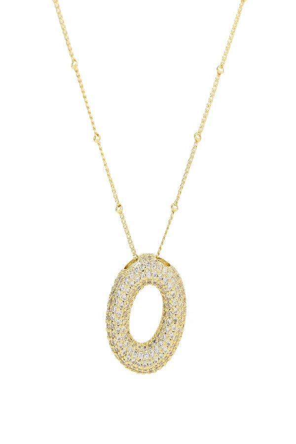 Savannah Diamond Bubble Letter Necklace