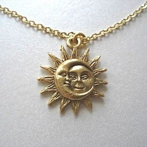 Moon Hugs Sun Necklace