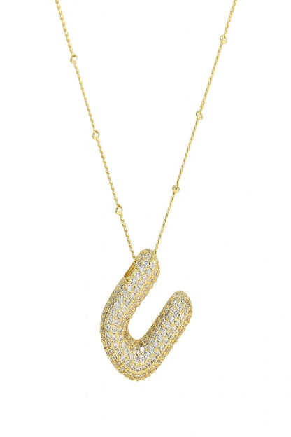 Savannah Diamond Bubble Letter Necklace