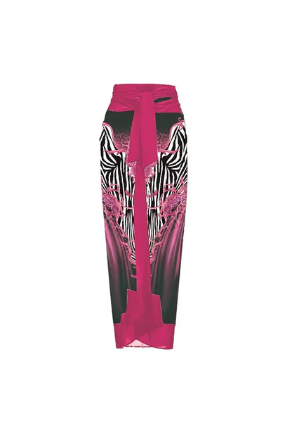 3D Fuchsia Floral Bust Decor Printed Swimsuit