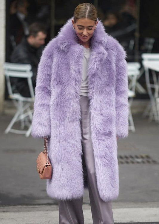 Luxe Faux Fur Lapel Coat